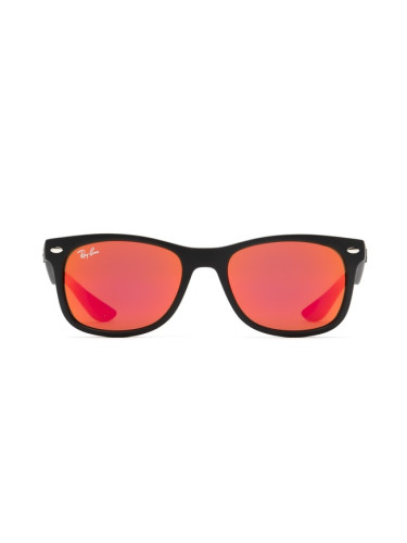 Ray-Ban Junior New Wayfarer Rj9052S 100S6Q - квадратна слънчеви очила, детски, черни, огледални