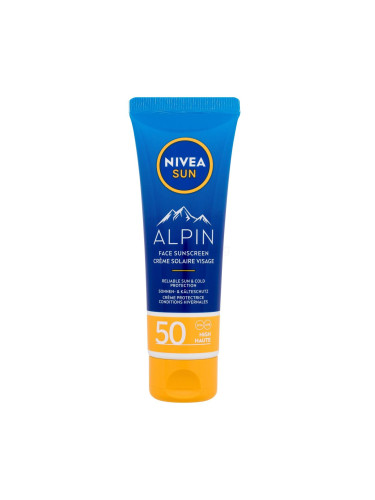 Nivea Sun Alpin Face Sunscreen SPF50 Слънцезащитен продукт за лице 50 ml