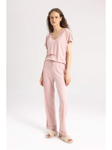 DEFACTO Fall in Love Regular Fit Short Sleeve 2 Piece Pajama Set