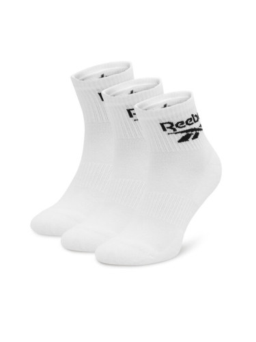 Reebok Комплект 3 чифта дълги чорапи мъжки R0427-SS24 (3-pack) Бял