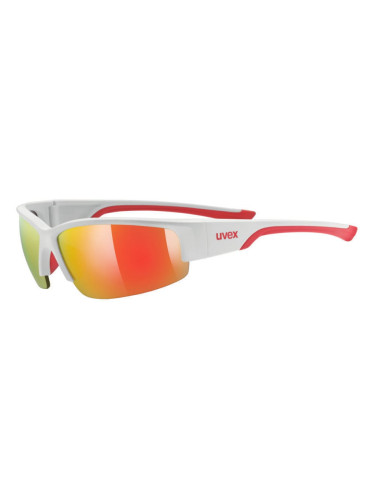 UVEX Sportstyle 215 White/Mat Red/Mirror Red Колоездене очила