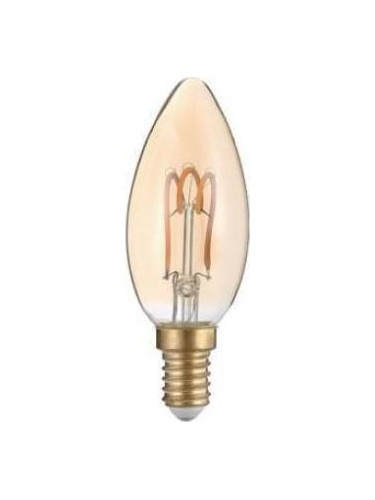 Лампа LED Filament E14 Candle 3W 2700K Amber  (10 τεμάχια)