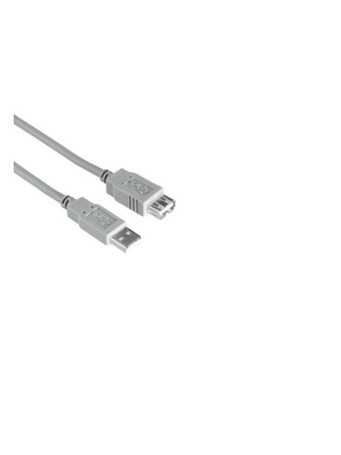 Кабел Hama 30618, USB A(м) към USB A(ж), 3m, сив