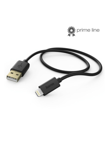 Кабел HAMA 173635, от USB-A(м) към Lightning, 1.5м, черен