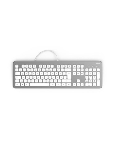 Клавиатура Hama KC-700, безшумна, бяла, USB