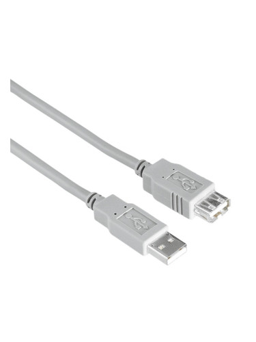 Кабел Hama 200906, от USB A(ж) към USB A(м), 3m., сив
