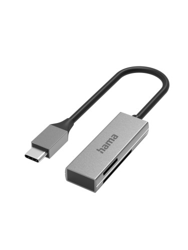 Четец за карти Hama 200131, USB 3.0 Type-C, SD/SDHC/SDXC, microSD/microSDHC/microSDXC, сребрист