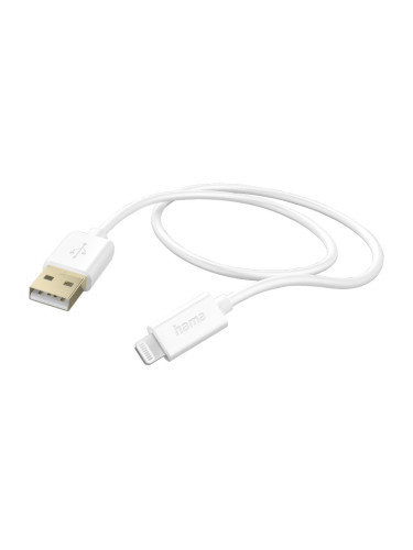 Кабел HAMA 201581, от USB-A(м) към Lightning(м), 1.5m, бял
