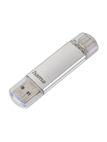 Памет 32GB USB Flash Drive, Hama C-Laeta, USB 3.1 Type-A/C, сребриста