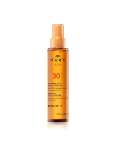Nuxe Sun Tanning Oil High Protection олио за загар за тяло и лице SPF 30 150 мл.