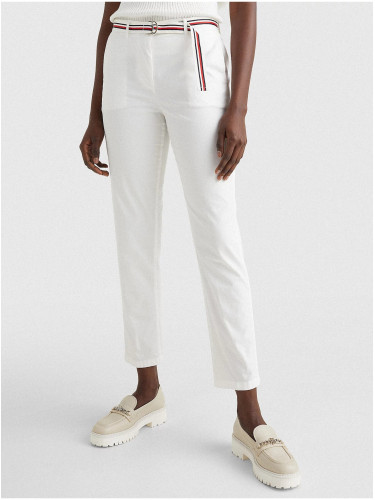White Women's Cropped Chino Pants Tommy Hilfiger