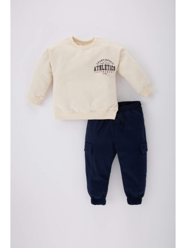 DEFACTO Baby Boy Printed Sweatshirt Sweatpants Set of 2