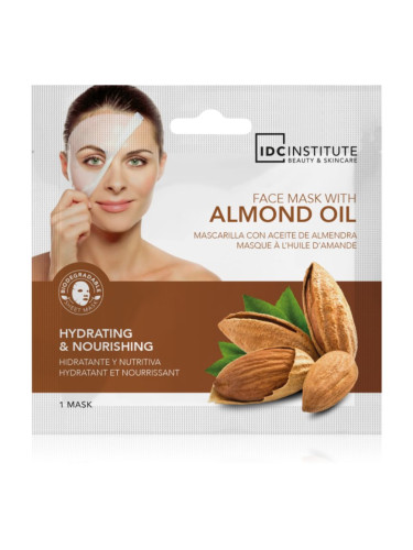 IDC Institute Almond Oil Платнена маска за лице за еднократна употреба 1 бр.