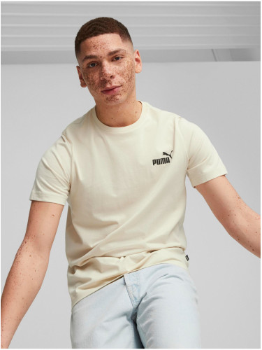 Men's Cream T-Shirt Puma ESS Small Logo Tee - Men's