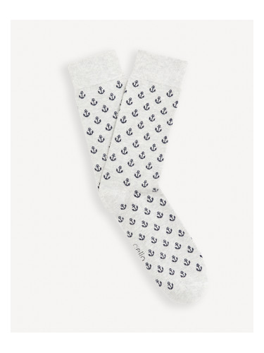 Light gray patterned socks Celio Gisoancre