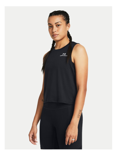 Under Armour топ Rush Energy Crop Tank 1383654-001 Черен Loose Fit