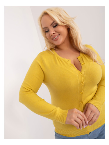 Navy yellow plus-size round neckline sweater
