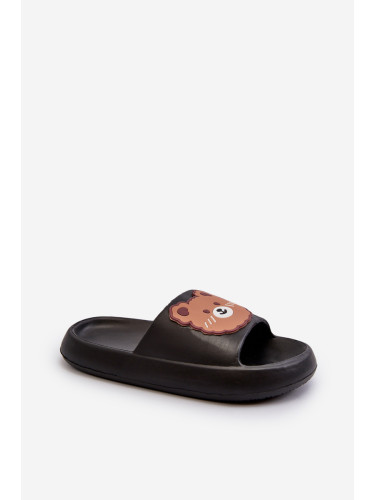 Boto Детски олекотени чехли с мече Черни Линдехета