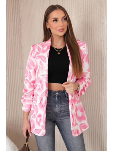 Jacket with floral motif in pink color