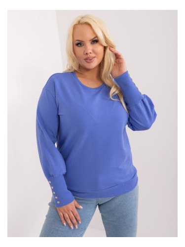 Lilac women's plus-size sweatshirt with cuffs