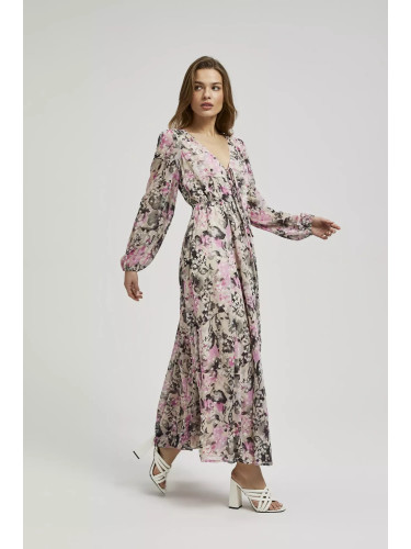Marisse Gray Floral Maxi Dress