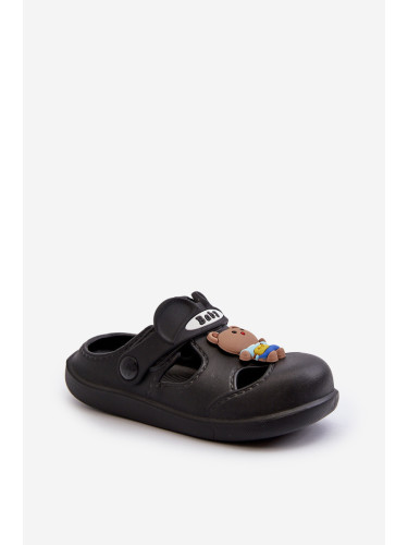 Boto Детски дунапренени джапанки с декорация Черна Opleja