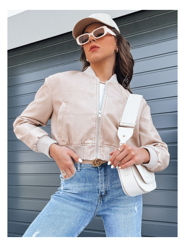 Kurtka damska skórzana bomberka SANTOL beżowa Dstreet