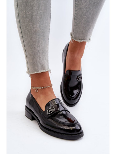 Women's patent leather loafers black Dilhela
