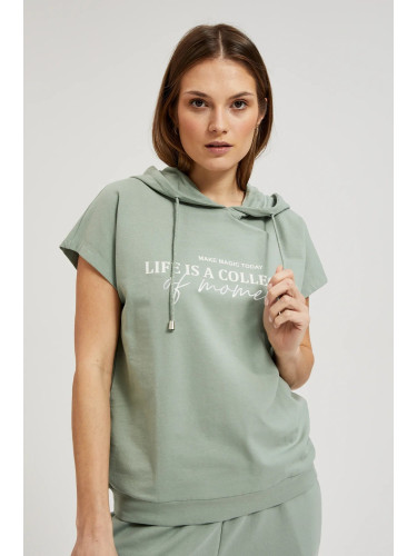 Women's sweatshirt with short sleeves MOODO - olive