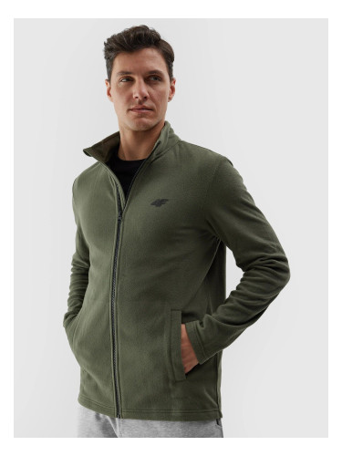 Men's fleece with stand-up collar regular 4F - olive