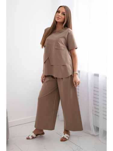 Set of new punto blouses + camel trousers