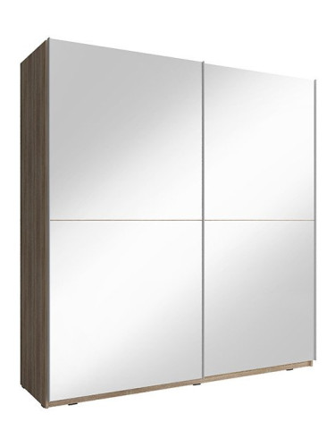 Гардероб с плъзгаща се врата Michaela mirror-150 x 63 x 214 cm-естествен