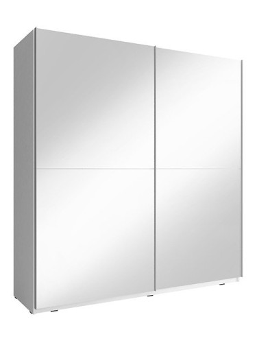 Гардероб с плъзгаща се врата Michaela mirror-200 x 63 x 214 cm-бял