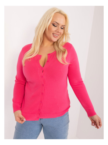 Navy pink plus-size sweater with a round neckline