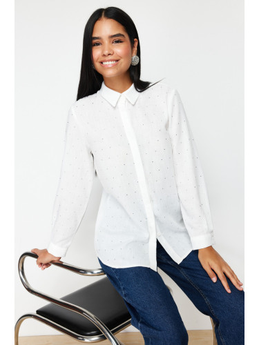 Trendyol Elegant Woven Shirt with White Stone