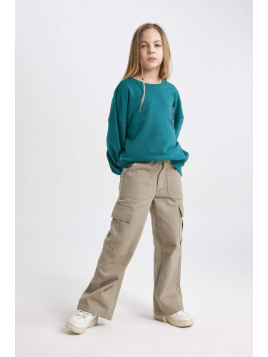 DEFACTO Girl Cargo Wide Leg Cotton Trousers