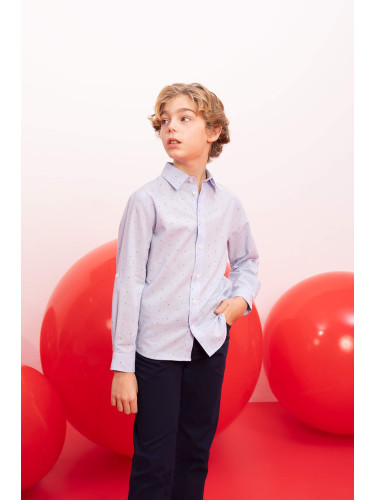 DEFACTO Boy Regular Fit Polo Collar Poplin Shirt