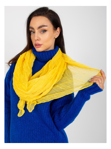Women's dark yellow scarf with pleats
