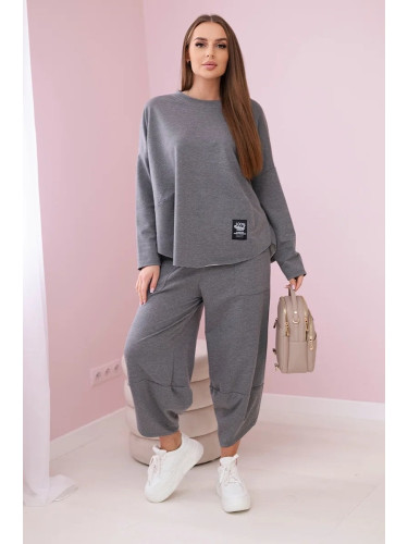 Set of Graphite cotton sweatshirts and trousers