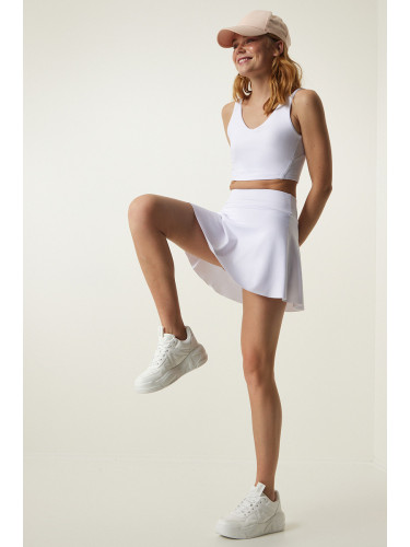 Happiness İstanbul White Tights Mini Tennis Skirt