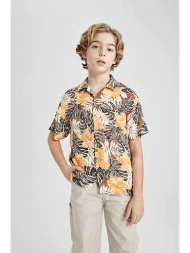 DEFACTO Boy Oversize Fit Patterned Viscose Shirt