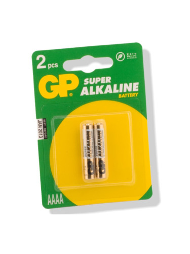 Батерии алкални GP Super АААА, 1.5V, 2 бр.