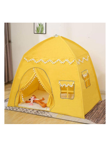 Детска палатка - къщичка за игри, Жълта