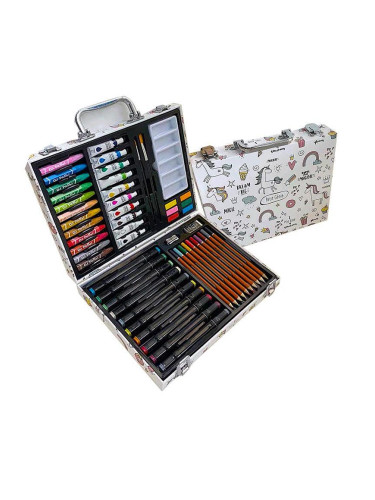 Творчески комплект за рисуване с акварелни бои в  кутия, 53части