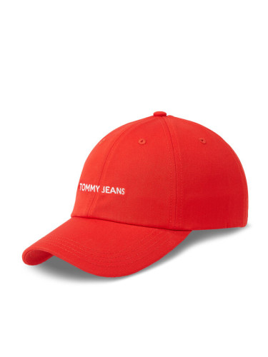 Tommy Jeans Шапка с козирка Tjw Linear Logo Cap AW0AW15845 Червен