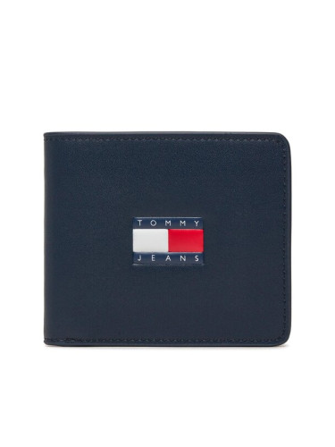 Tommy Jeans Голям мъжки портфейл Tjm Heritage Leather Cc Wallet AM0AM12082 Тъмносин