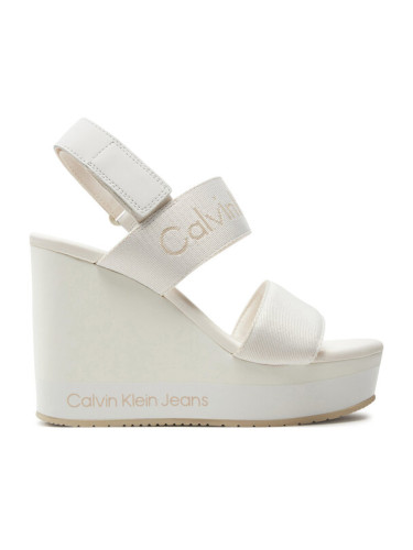 Calvin Klein Jeans Сандали Wedge Sandal Webbing In Mr YW0YW01360 Бял
