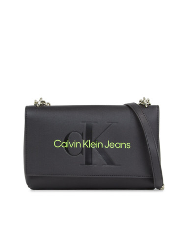 Calvin Klein Jeans Дамска чанта Sculpted Ew Flap Conv25 Mono K60K611866 Черен