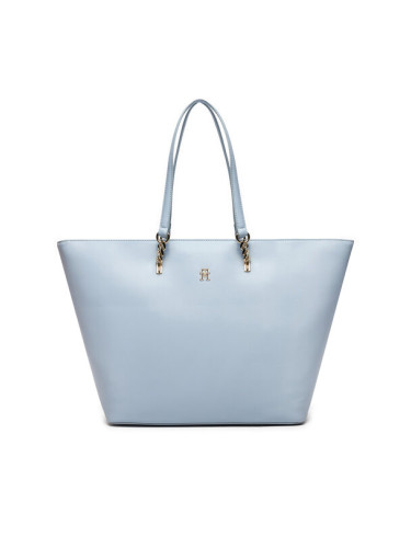 Tommy Hilfiger Дамска чанта Th Refined Tote AW0AW16112 Светлосиньо