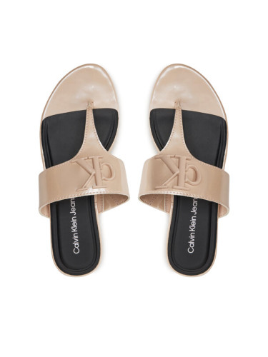 Calvin Klein Jeans Джапанки Flat Sandal Slide Toepost Mg Met YW0YW01342 Розов